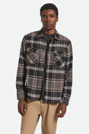 Brixton Mens Black/Charcoal/Pinecone Bowery Flannel