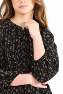 Molly Bracken Girls Printed Dress W/Puff Sleeve