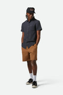 Brixton Mens Washed Black Charter Organic Cotton SS Shirt