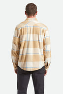 Brixton Men's Bowery Flannel Whitecap/Sand/Cyber Blue LS Shirt