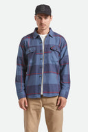 Brixton Men's Bowery Flannel Bering Sea/Mood Indigo LS Shirt