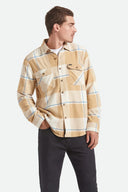 Brixton Men's Bowery Flannel Whitecap/Sand/Cyber Blue LS Shirt