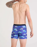 Saxx Mens Blue Shattered Sharks Volt Breathable Mesh Boxer Brief