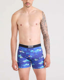 Saxx Mens Blue Shattered Sharks Volt Breathable Mesh Boxer Brief