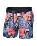 Saxx Mens Blue Hibiscus Jungle Ultra Super Soft Fly Boxer Brief