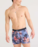 Saxx Mens Blue Hibiscus Jungle Ultra Super Soft Fly Boxer Brief