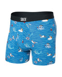 Saxx Mens Lake Blue Seas The Day Ultra Super Soft Fly Boxer Brief