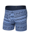 Saxx Mens Blue 19th Hole Stripe Droptemp Cooling Cotton Boxer Brief