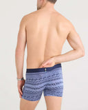 Saxx Mens Blue 19th Hole Stripe Droptemp Cooling Cotton Boxer Brief