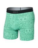 Saxx Mens Green Pretty Birdie Quest Quick Dry Mesh Boxer Brief