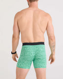 Saxx Mens Green Pretty Birdie Quest Quick Dry Mesh Boxer Brief