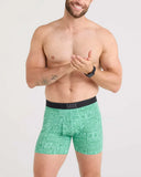 Saxx Mens Green Pretty Birdie Quest Quick Dry Mesh Boxer Brief