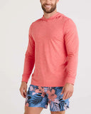 Saxx Mens Coral Red Heather Droptemp All Day Cooling Hoodie