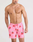 Saxx Mens Pink Crab Cocktail Oh Buoy 2n1 7" Volley Shorts