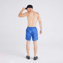 Saxx Mens Daisy Blue White Noise Oh Buoy 2in1 Volley Shorts