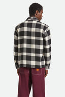 Brixton Mens Off White/Black Union Zip Flannel