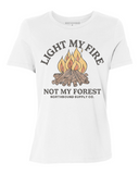 Northbound Supply Co. Ladies White Light My Fire Tshirt