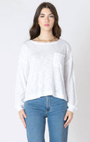 Dex Ladies White Crewneck Sweatshirt