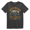 Northbound Supply Co. Youth Charcoal Heather Grizzley Bear Tshirt