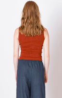 Dex Ladies Burnt Orange Ribbed Tank