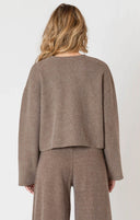 Dex/Room 34 Ladies Mocha Heather Ribbed Cardigan