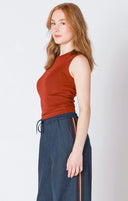 Dex Ladies Burnt Orange Ribbed Tank