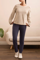 Tribal Ladies Sapphire Pull On Ankle Pant w/Zip Pockets