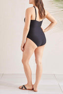 Tribal Ladies Black Flatten It Twist Halter Swimsuit