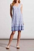 Tribal Ladies Blue Star Sleeveless V-Neck Dress