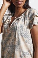 Tribal Ladies Peach Sun SS Peasant Top
