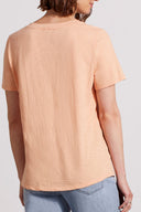 Tribal Ladies Peach Sun Short Sleeve U-Neck Top