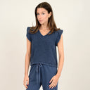 RD Style Ink Arie Bubble Gauze Flared Sleeveless Top