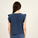 RD Style Ink Arie Bubble Gauze Flared Sleeveless Top