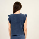 RD Style Ink Arie Bubble Gauze Flared Sleeveless Top