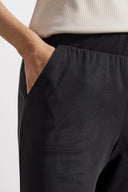 Tribal Ladies Black Pull On Wide Leg Capri