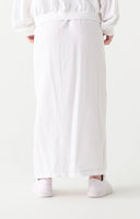 Dex Ladies White Wash Contrast Stitch Midi Skirt
