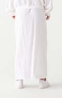 Dex Ladies White Wash Contrast Stitch Midi Skirt