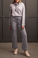 Tribal Ladies Grey Mix Pull On Pant w/Pockets