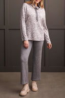 Tribal Ladies Cream LS Funnel Neck Top w/Drawstrings