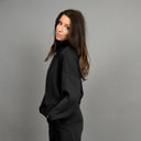 RD Style Ladies Black Mailyn Soft Knit LS Mockneck Half ZIp