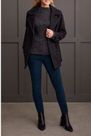 Tribal Ladies Black Funnel Neck Oversized Sweater