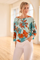 Tribal Ladies Oasis 3/4 Sleeve Crewneck Top