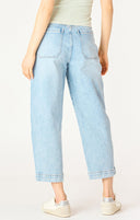 Dex Ladies Mid Blue Wash High Rise Straight Leg Ankle Jean
