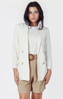 Dex Ladies Natural Open Linen Blazer