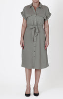 Dex Ladies Sage Utility Shirt Dress