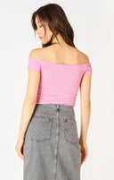 Dex Ladies Rose Off Shoulder Textured Top