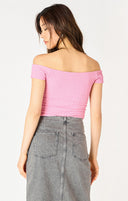 Dex Ladies Rose Off Shoulder Textured Top