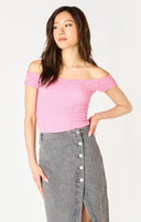 Dex Ladies Rose Off Shoulder Textured Top