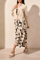 Tribal Ladies French Oak LS Button Front Jacket w/Drawcord In Hem