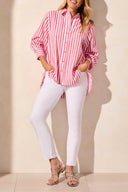 Tribal Ladies Teaberry LS Button Front Shirt